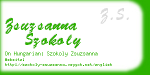 zsuzsanna szokoly business card